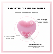 Heart-Shaped Silicone Face Wash Brush – Facial Cleansing Scrubber for Women