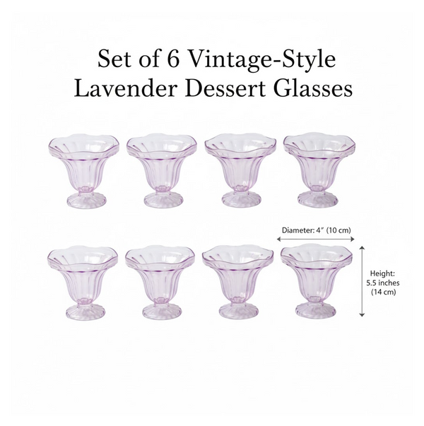 Crystal Plastic Ice-Cream Bowl Set – Serving Bowls (6 Pc)