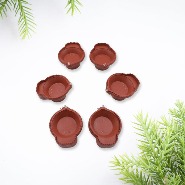 Water Sensor Diyas for Diwali Decoration | Diyas for Home Decoration| Diwali Decoration Items for Home Decor Diyas | Diwali LED Diyas Candle with Water Sensing Technology E-Diya, Diwali (6Pc Set)