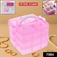 Versatile 18-Grid 3-Layer Transparent Plastic Organizer Box